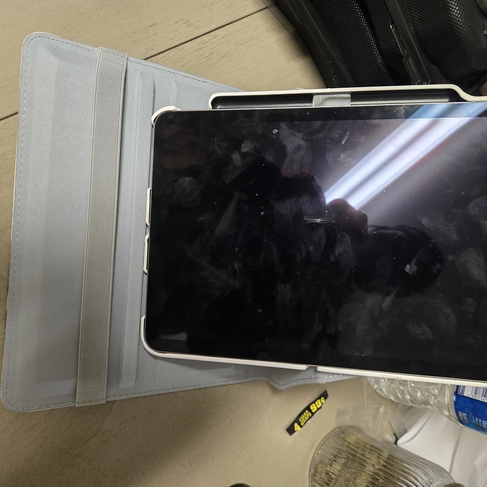 Apple Tablet with Silver Case